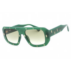 Moschino Women's Sunglasses - Green Plastic Full Rim Rectangular | MOS129/S 01ED 9K