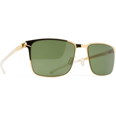 Mykita Men's Sunglasses - Glossy Gold Metal Frame Fern Polarized Lens | YANIR GG_FN+P