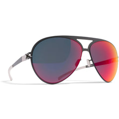 Mykita Unisex Sunglasses - Basalt Metal Frame Scarlet Flash Lens | SEPP F61 F61_SC/F