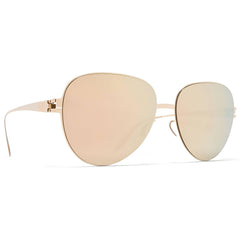 Mykita Unisex Sunglasses - Champagne Gold Metal Aviator Shape Frame | JONI F69 F69_CGD