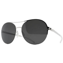 Mykita Unisex Sunglasses - Dark Grey Lens Shiny Silver Frame | ADELHEID 51