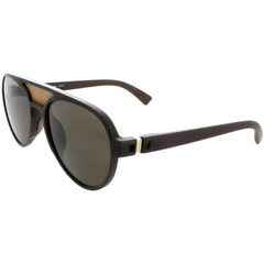 Mykita Unisex Sunglasses - Ebony Brown/Gold Aviator Shape Frame | APHEX MME3 MME3_RGR