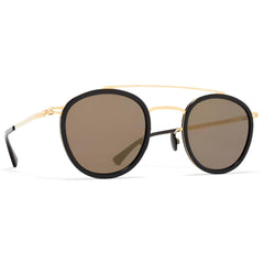 Mykita Unisex Sunglasses - Glossy Gold/Black Aviator Frame | OLLI A15 A15-GG/BLK_BK/B