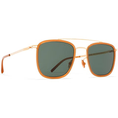 Mykita Unisex Sunglasses - Glossy Gold/Dark Amber Frame | HANNO A17 A17-GG/DAM_DGR