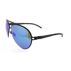 Mykita Unisex Sunglasses - Matte Black Frame Azure Flash Lens | SEPP F25 F25_AZ/F