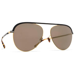Mykita Unisex Sunglasses - Metal Frame Brilliant Grey Solid Lens | ONNO GD/BK_BK/B