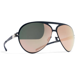 Mykita Unisex Sunglasses - Navy Blue Frame Rosegold Flash Lens | SEPP F65 F65_RGD/F