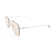 Mykita Unisex Sunglasses - Shiny Silver Frame Soft Brown Solid Lens | YUUTO SSL_SBR