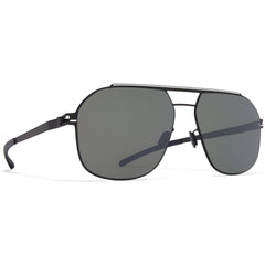 Mykita Unisex Sunglasses - Square Metal Frame Mirror Black Lens | SELLECK BK/WH_MBK