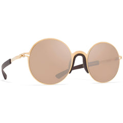 Mykita Women's Sunglasses - Gold/Ebony Brown Round Metal Frame | IVY MH2 MH2_SBR/F