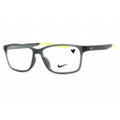 Nike Men's Eyeglasses - Matte Dark Grey/Volt Full Rim Rectangular Frame | 7118 037