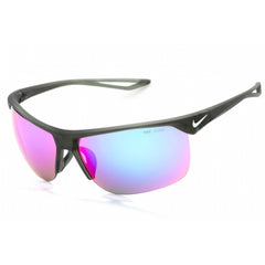 Nike Unisex Sunglasses - Black Plastic Sport Wraparound Half Rim Frame | EV1013 304