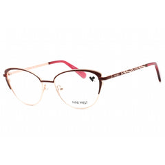 Nine West Women's Eyeglasses - Burgundy/Rose Gold Metal Cat Eye Frame | NW1104 602