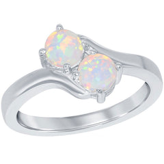 Women's Us2gether 2-Stone White Opal Ring - W-1699