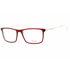 Police Men's Eyeglasses - Bordeaux Top/Crystal Rectangular Shape Frame | VPLD08M 06RZ