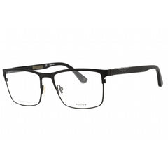 Police Men's Eyeglasses - Semi Matte Black Metal Rectangular Shape Frame | VPL885 0531