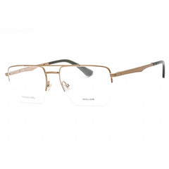 Police Men's Eyeglasses - Shiny Glossed Bronze Metal Aviator Frame | VPLG71M 0F68