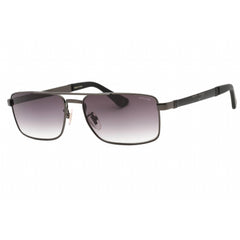 Police Men's Sunglasses - Matte Gunmetal Metal Rectangular Full Rim | SPLB43 08H5