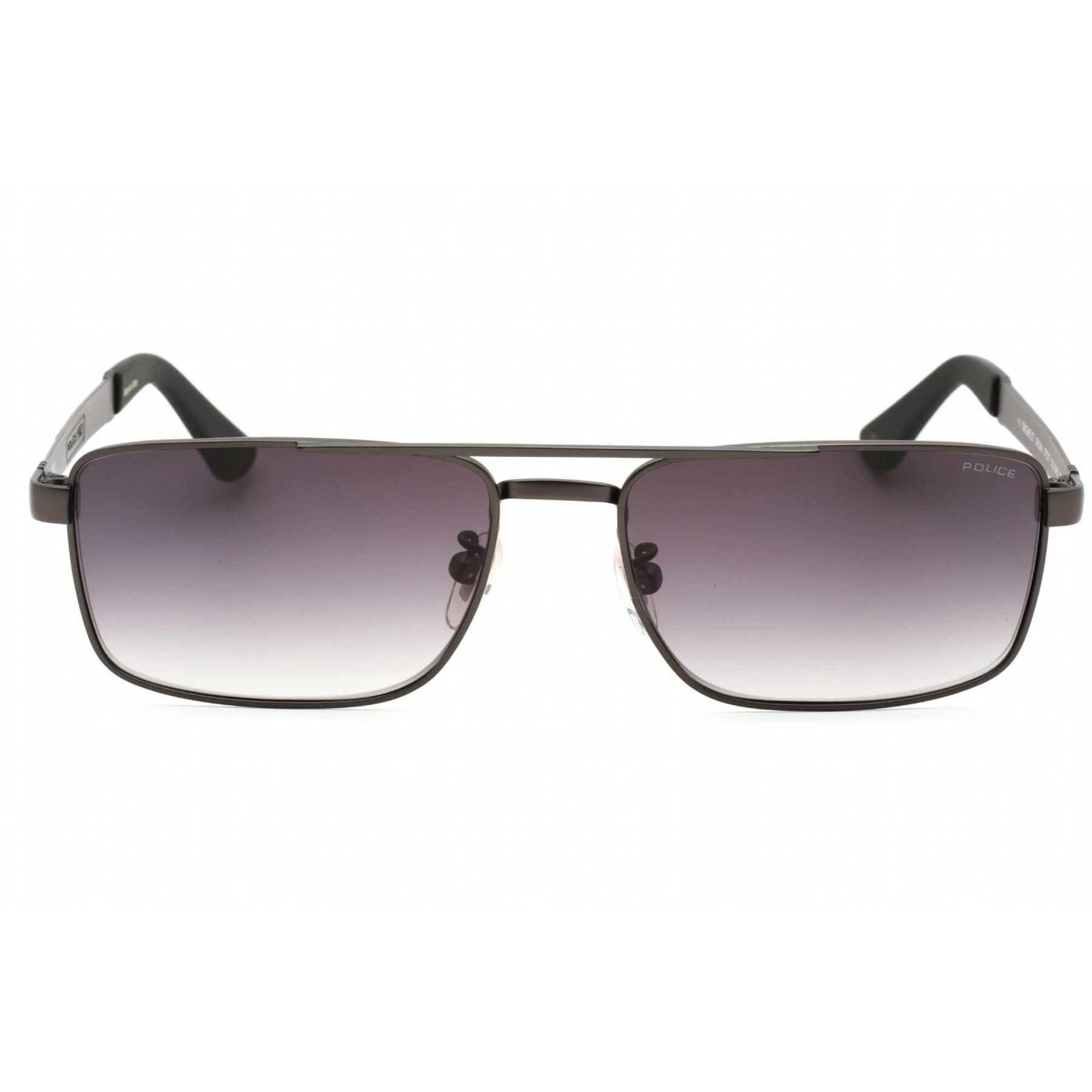 police goggles for men Police Men's Sunglasses - Matte Gunmetal Metal Rectangular Full Rim