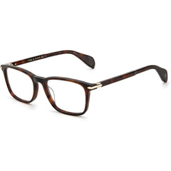 Rag and Bone Men's Eyeglasses - Havana Acetate Full Rim Rectangular | RNB7016 0086
