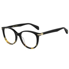 Rag and Bone Unisex Eyeglasses - Black Plastic Full Rim Round Frame | RNB3023 807