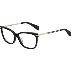 Rag and Bone Women's Eyeglasses - Black Gold Plastic Full Rim Frame | RNB3010 02M2