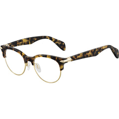 Rag and Bone Women's Eyeglasses - Havana Gold Metal Full Rim Oval Frame | RNB3009 021K