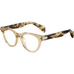 Rag and Bone Women's Eyeglasses - Yellow Havana Plastic Full Rim Oval | RNB3003 0SCL