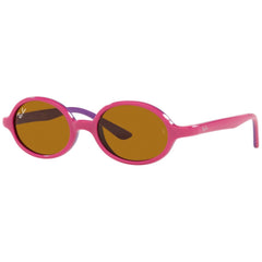 Ray Ban Unisex Sunglasses - Fuchsia On Rubber Violet Frame Brown Lens | 0RJ9145S 7083