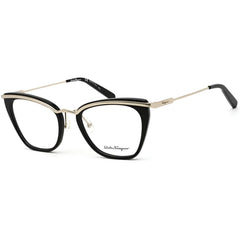 Salvatore Ferragamo Unisex Eyeglasses - Shiny Black Metal Full Rim Frame | SF2205 978