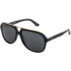 Salvatore Ferragamo Unisex Sunglasses - Black Full Rim Frame Grey Lens | SF730S 001