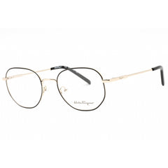 Salvatore Ferragamo Women's Eyeglasses - Black Gold Metal Round Frame | SF 2215 711