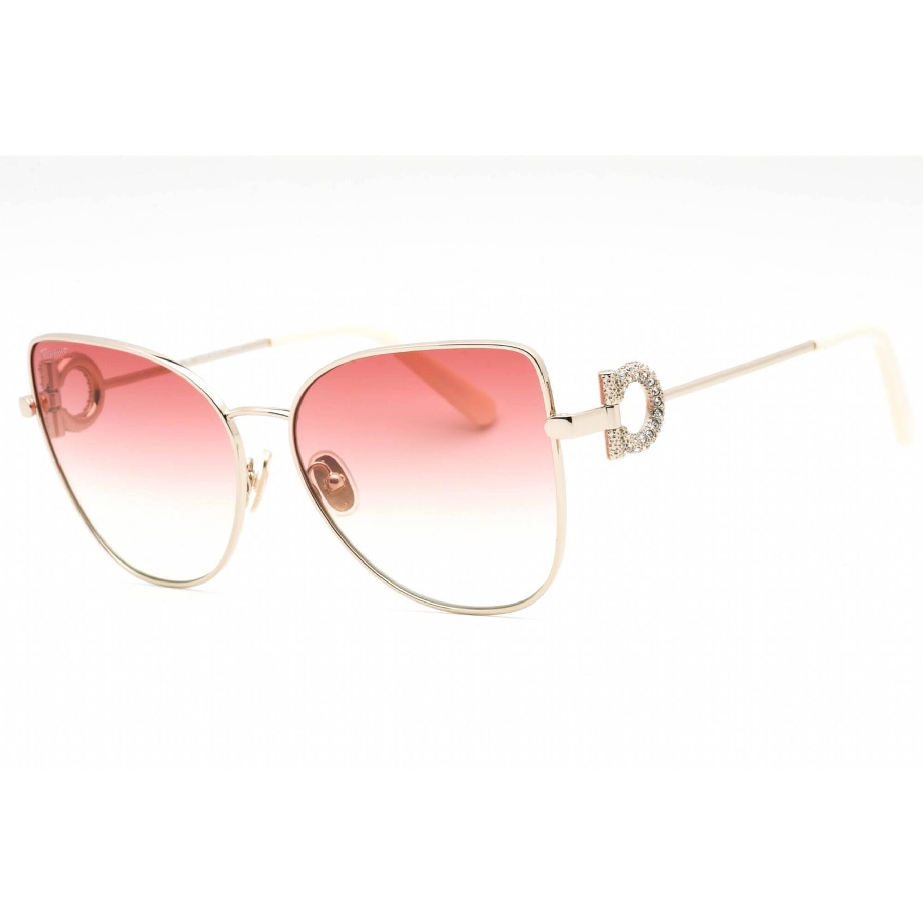 Salvatore Ferragamo gold rimmed cat eye aviators gold with case like new Ferragamo Men main image 4