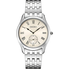 Seiko Men's Watch - Essentials Ivory Dial Silver Stainless Steel Bracelet | SRK047