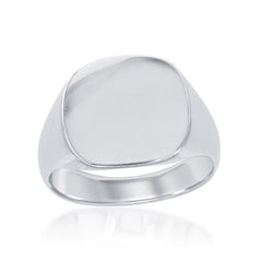 Sterling Silver Large Shiny Square Ring - W-1650