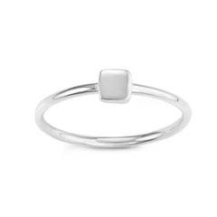 Sterling Silver Small Square Ring - W-1620