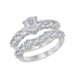 Sterling Silver 3.95 cttw White Topaz Ring, 8