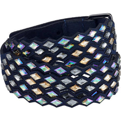 Swarovski Women's Bracelet - Power Blue Alcantara Fabric and Crystals | 5572735