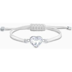 Swarovski Women's Bracelet - Power White Crystal Heart Shape Cord | 5523696
