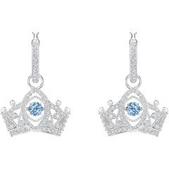 Swarovski Women's Earrings - Bee A Queen Blue Crown Silver Rhodium Plated | 5501081
