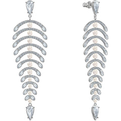Swarovski Women's Earrings - Polar Bestiary White Crystals Rhodium Plated | 5489887