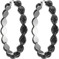 Swarovski Women's Hoop Pierced Earrings - Atelier Black Crystals Moselle | 5455694