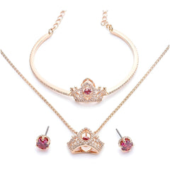Swarovski Women's Jewelry Set - Bee A Queen Red Stone Rose Gold Plated | 5501075