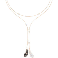 Swarovski Women's Necklace - Naughty Double Wrap Feather Rose Gold Plated | 5495290