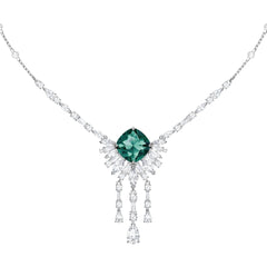 Swarovski Women's Necklace - Palace Rhodium Plated Green and Clear Crystal | 5498815
