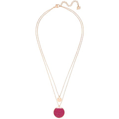 Swarovski Women's Pendant Necklace - Ginger Pink Crystal Rose Gold Plated | 5472448