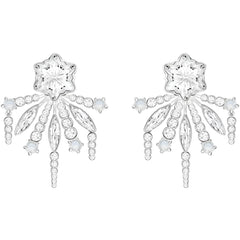 Swarovski Women's Pierced Earrings - Merry Flowers and Leaves Crystals | 5423691