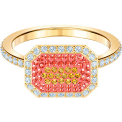 Swarovski Women's Ring - No Regrets Rectangular Multicolor Crystals Gold | 5474416
