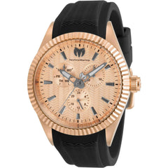 Technomarine Men's Watch - Sea Dream Rose Gold Dial Black Silicone Strap | TM-719026