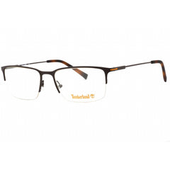 Timberland Men's Eyeglasses - Matte Dark Brown Half Rim Rectangular Frame | TB1758 049